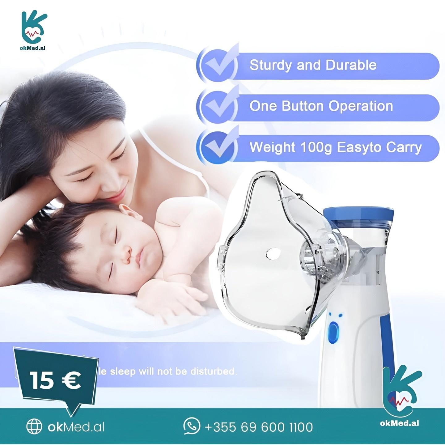 Nebulizator Mjekësor për Fëmijë dhe Të Rritur (E re)