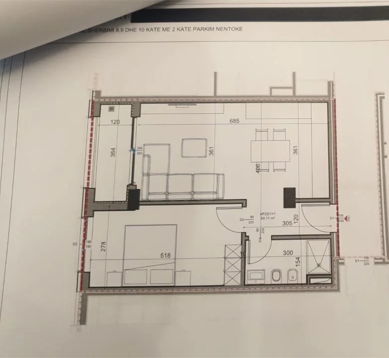 Tirane, shitet apartament 1+1+Ballkon Kati 3, 68 m² 175.000 € (PAZARI I RI)