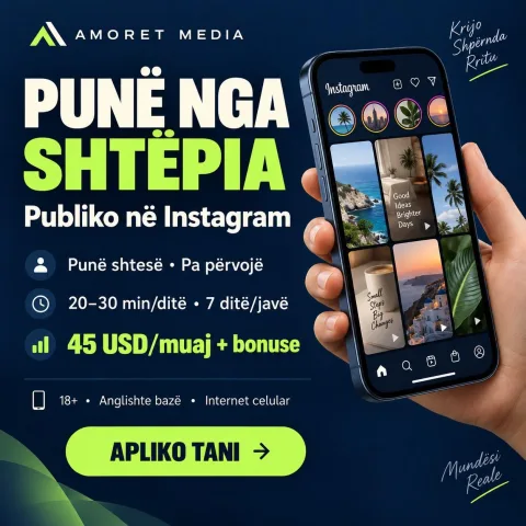 Publikues në Instagram – punë nga shtëpia